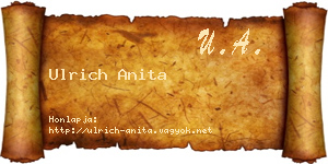 Ulrich Anita névjegykártya
