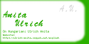 anita ulrich business card